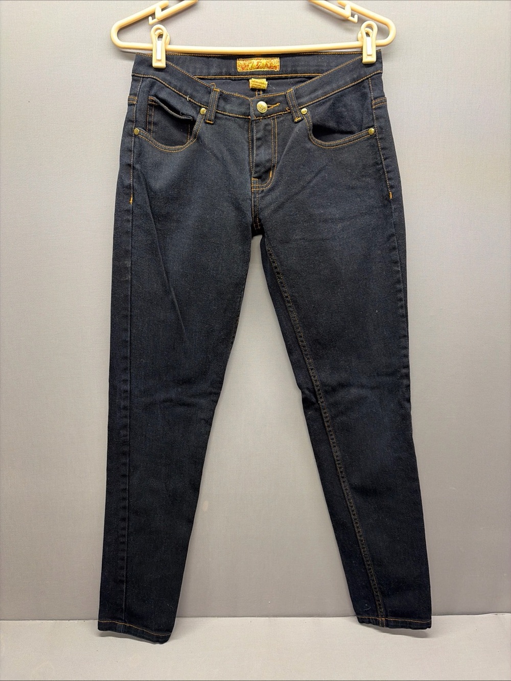 Seventy Dark Blue High-Rise Skinny Jeans with Contrast Stitching
